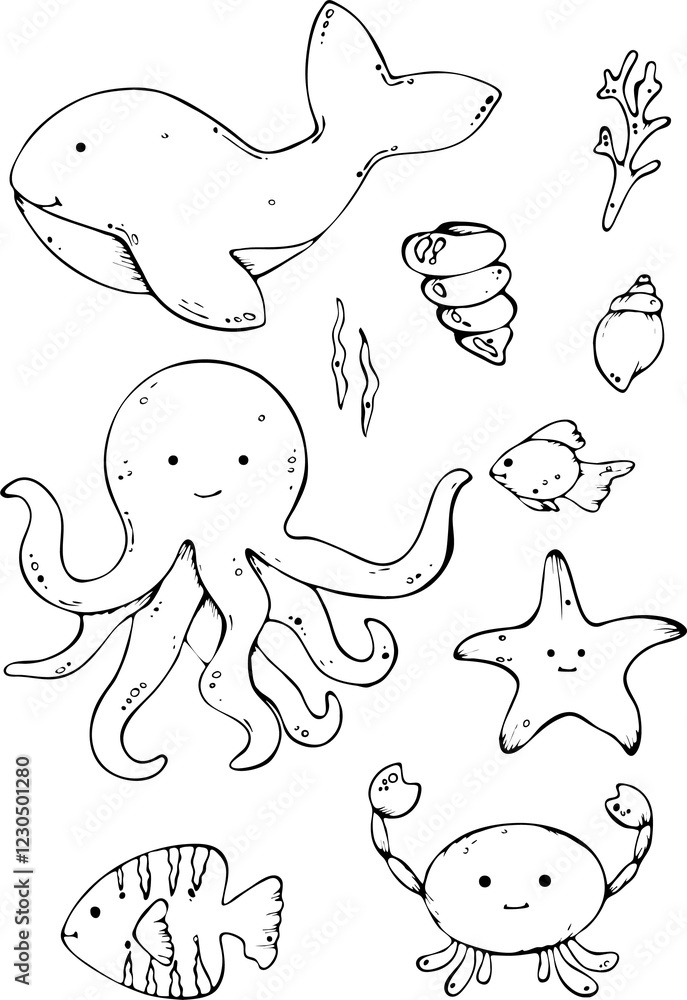 Obraz premium Sea dwellers set