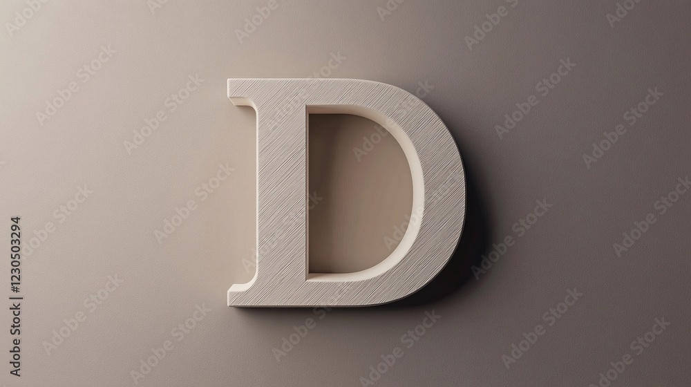 Obraz premium Elegant 3D Render of the Letter D against a Neutral Background