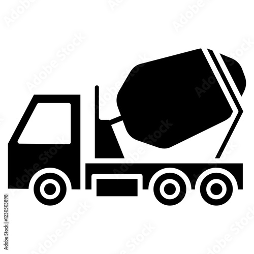 Concrete Mixer Glyph Icon