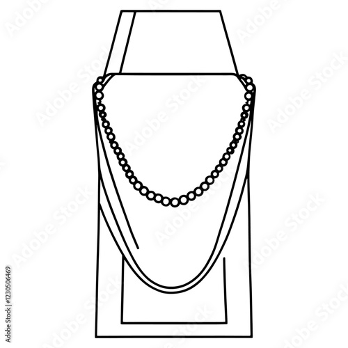 Chain jewelry dummy icon outline vector.Necklace Vector Icon.necklace ,wedding icon.Jewelry Vector Icon.
