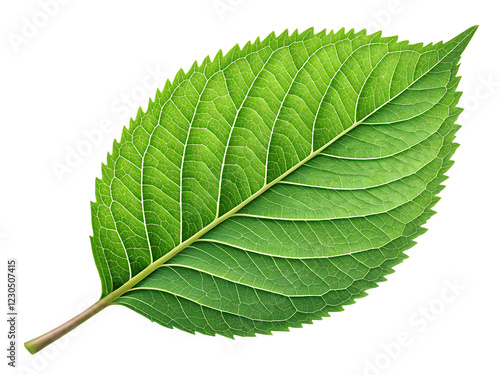 green leaf isolated on white