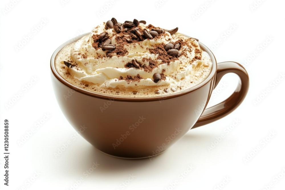 Delicious Cappuccino with Whipped Cream and Chocolate Delicious Cappuccino with Whipped Cream and Chocolate