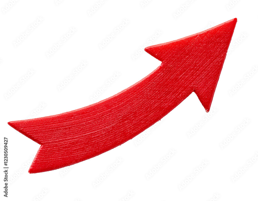 Fototapeta premium Red marker arrow isolated on white background, cut out