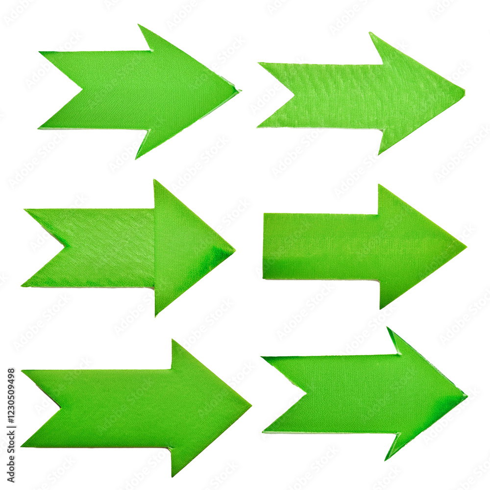 Set of green marker arrow isolated on white background, cut out Set of green marker arrow isolated on white background, cut out