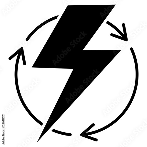 Renewable Energy Glyph Icon