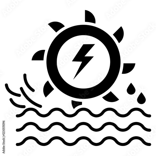 Hydropower Energy Glyph Icon