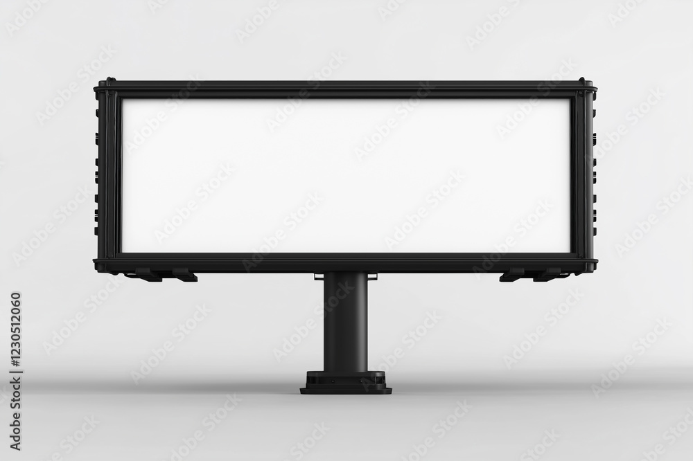 Blank illuminated billboard with white screen and black frame for advertising, urban marketing, outdoor promotion, commercial branding, digital signage, and business display concepts Blank illuminated billboard with white screen and black frame for advertising, urban marketing, outdoor promotion, commercial branding, digital signage, and business display concepts