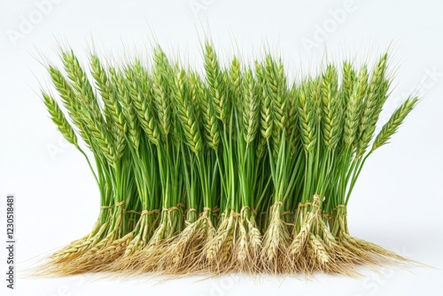 Wheat Sheaves Against White Background