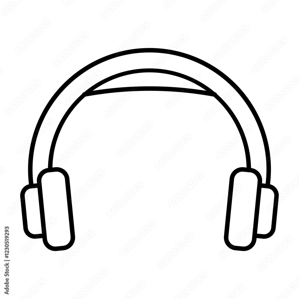 Headphones Vector Line Icon Design Headphones Vector Line Icon Design