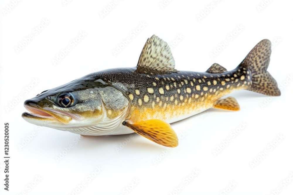 Fototapeta premium Brown Trout Fish on White Background