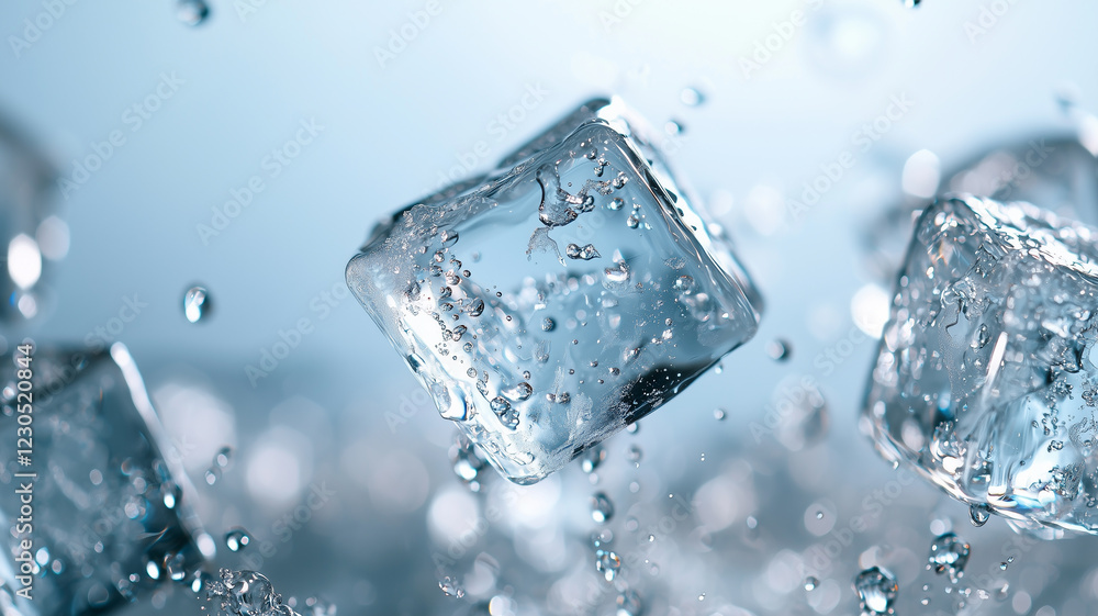 Crystal Ice Cubes Isolated on White Background
Crystal Ice Cubes Isolated on White Background