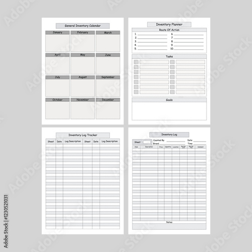 Vector illustration of inventory log book