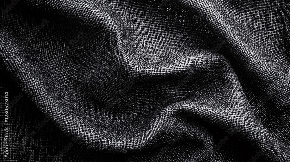 A close-up panoramic texture of dark woven fabric. A close-up panoramic texture of dark woven fabric.