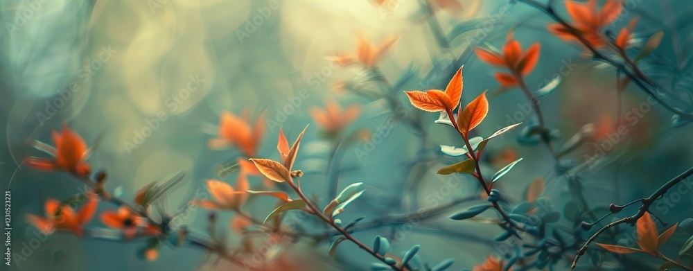 tree sprout young leaf with bokeh light, calm peaceful nature scene tree sprout young leaf with bokeh light, calm peaceful nature scene