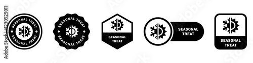 Seasonal Treat - vector signs for food product packaging.
