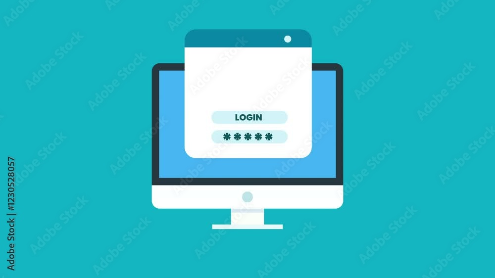 login concept animation. 4K motion animation. login concept animation. 4K motion animation.