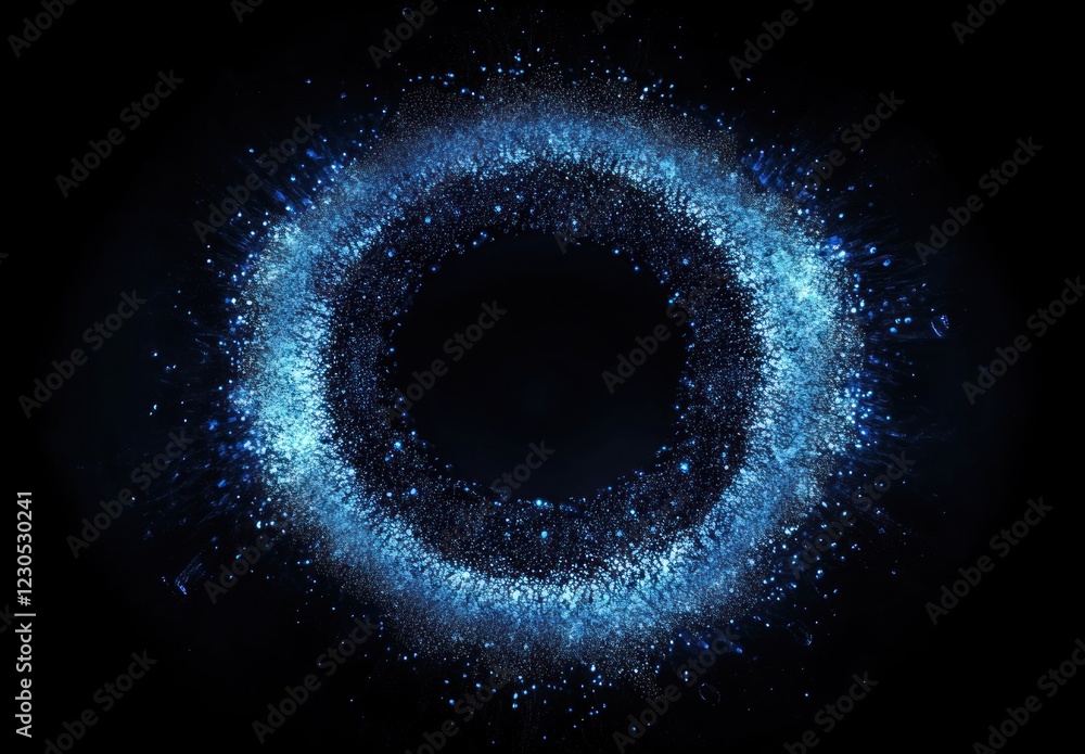 Abstract Blue Ring of Light Particles Abstract Blue Ring of Light Particles