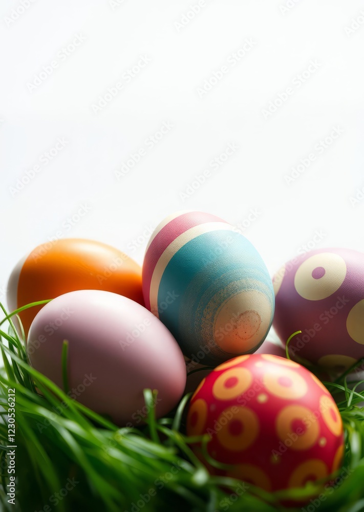 Multicolored easter eggs on white background with space for write easter egg holiday illustration celebration easter Multicolored easter eggs on white background with space for write easter egg holiday illustration celebration easter