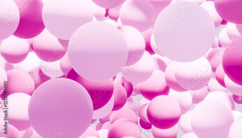 Seamless 3D render of multilayered purple and pink spheres photo