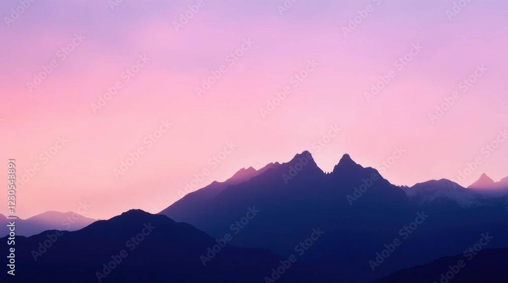 Fototapeta premium Majestic Mountain Silhouette at Dawn
