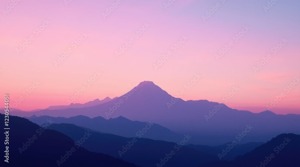 Majestic Mountain Silhouette at Sunrise Majestic Mountain Silhouette at Sunrise