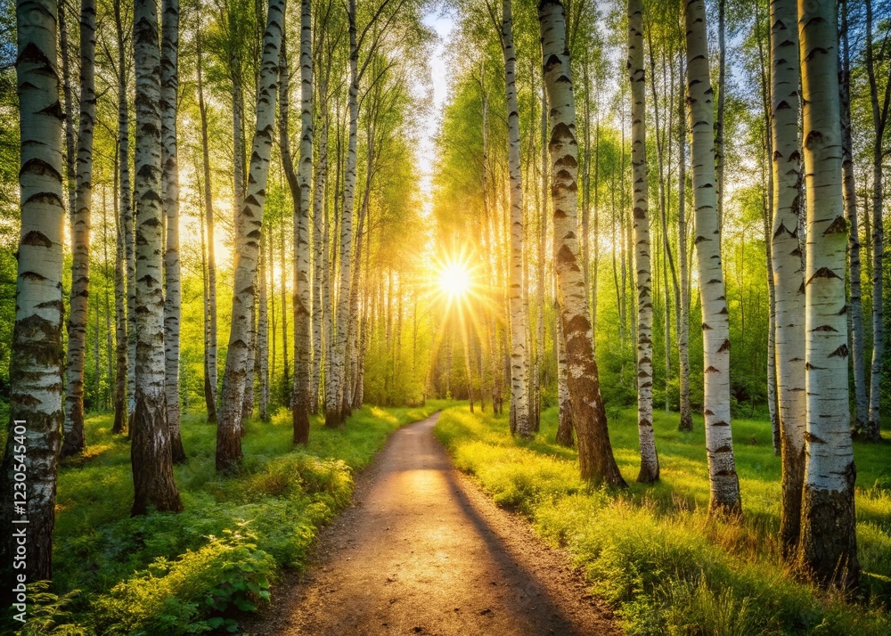 Wisconsin Birch Forest Portrait Background: Serene Nature Photography Wisconsin Birch Forest Portrait Background: Serene Nature Photography