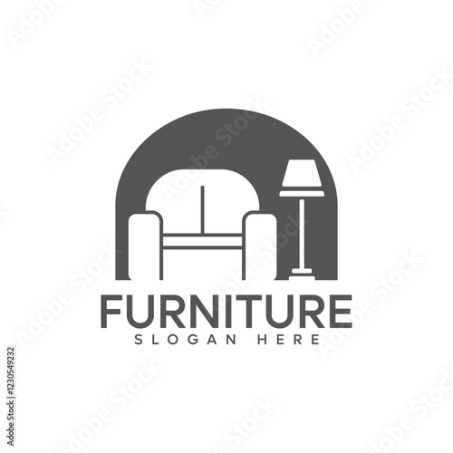 furniture logo design template for business property icon with creative element concept