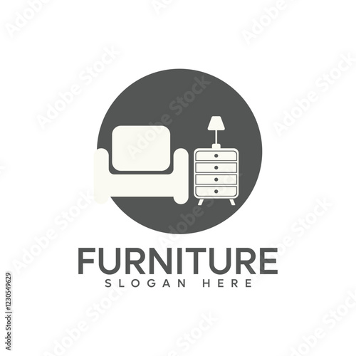 furniture logo design template for business property icon with creative element concept