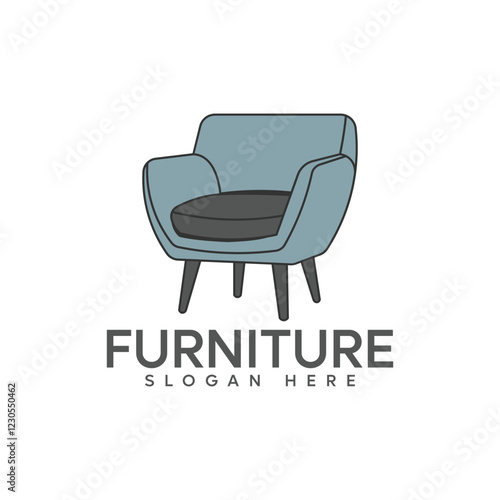 furniture logo design template for business property icon with creative element concept