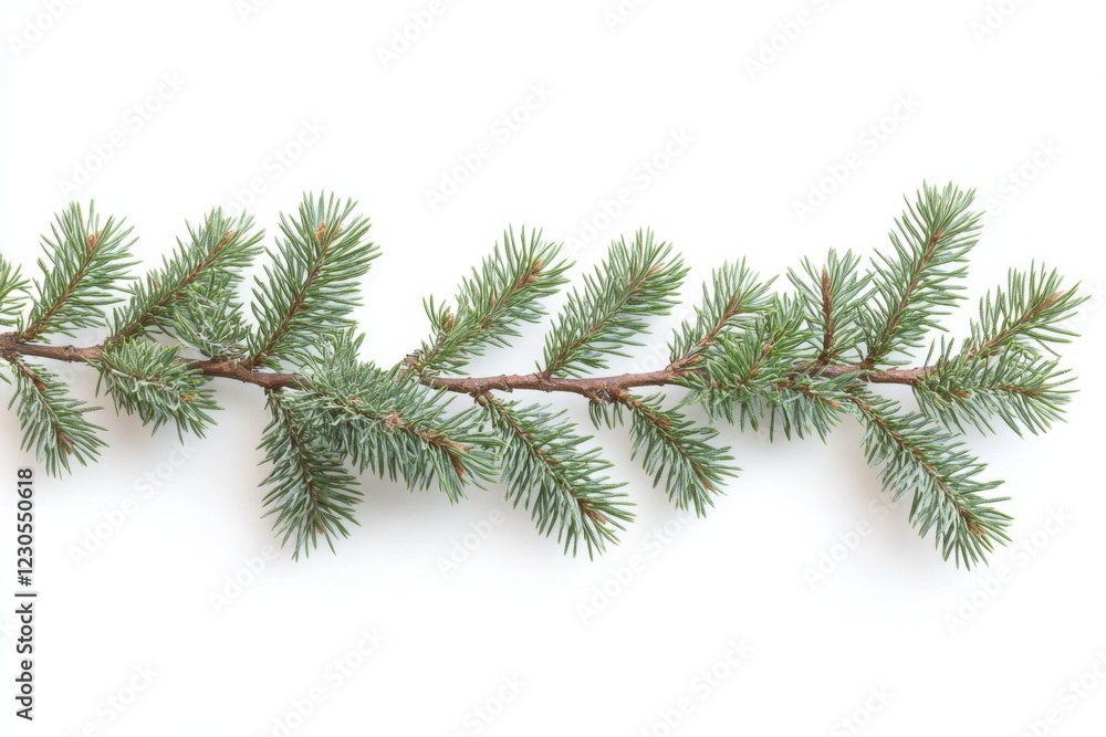 Spruce Branch on White Background Spruce Branch on White Background