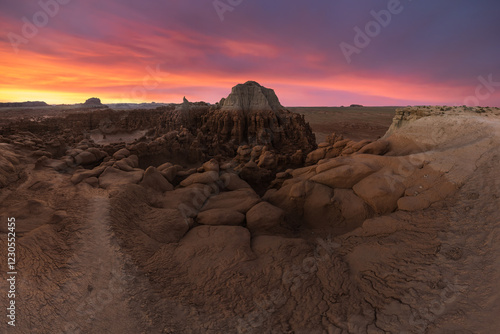 Majestic Sandstone Valley at Goblin Valley State Park Sunset photo