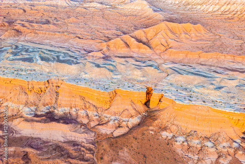 Aerial View of Vibrant Desert Textures in Vermilion Cliffs photo