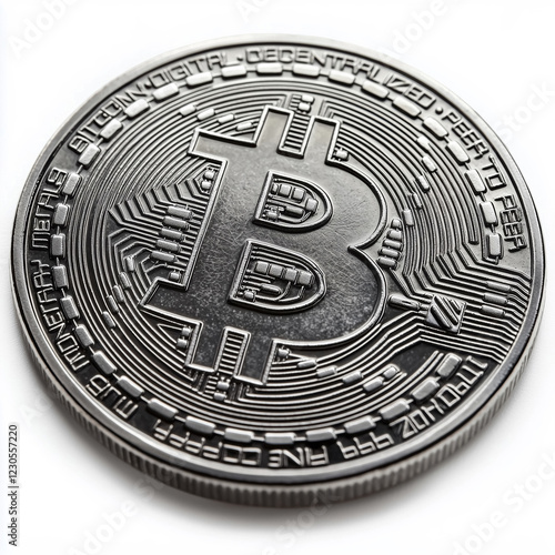 Wallpaper Mural Close-up of a silver cryptocurrency coin Torontodigital.ca