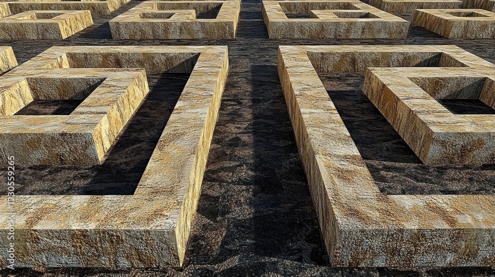 Abstract stone maze pattern. Abstract stone maze pattern.