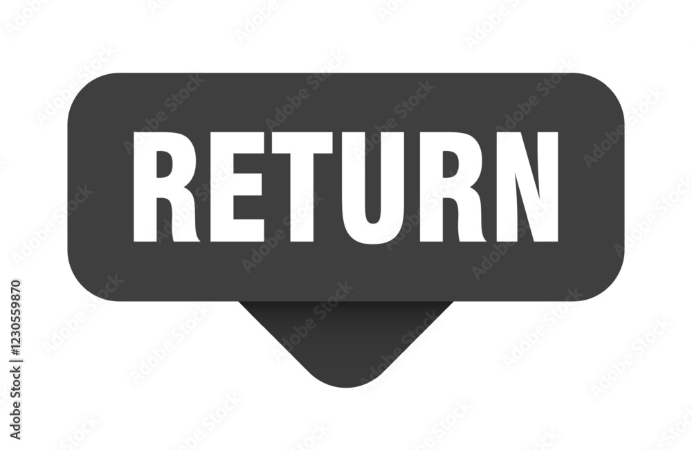 return sticker. return sign on transparent background return sticker. return sign on transparent background