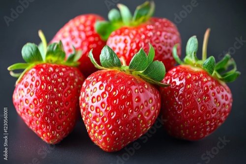 Wallpaper Mural Fresh Strawberries on Dark Background Torontodigital.ca