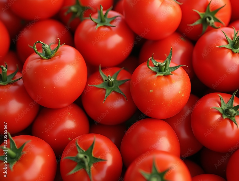 Fresh red tomatoes forming a vibrant background for healthy eating Fresh red tomatoes forming a vibrant background for healthy eating