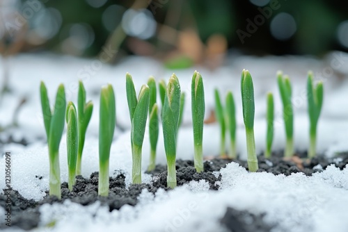 Emerging Plants in Snow