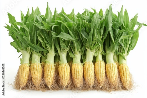 Corn Plants with Roots and Husk