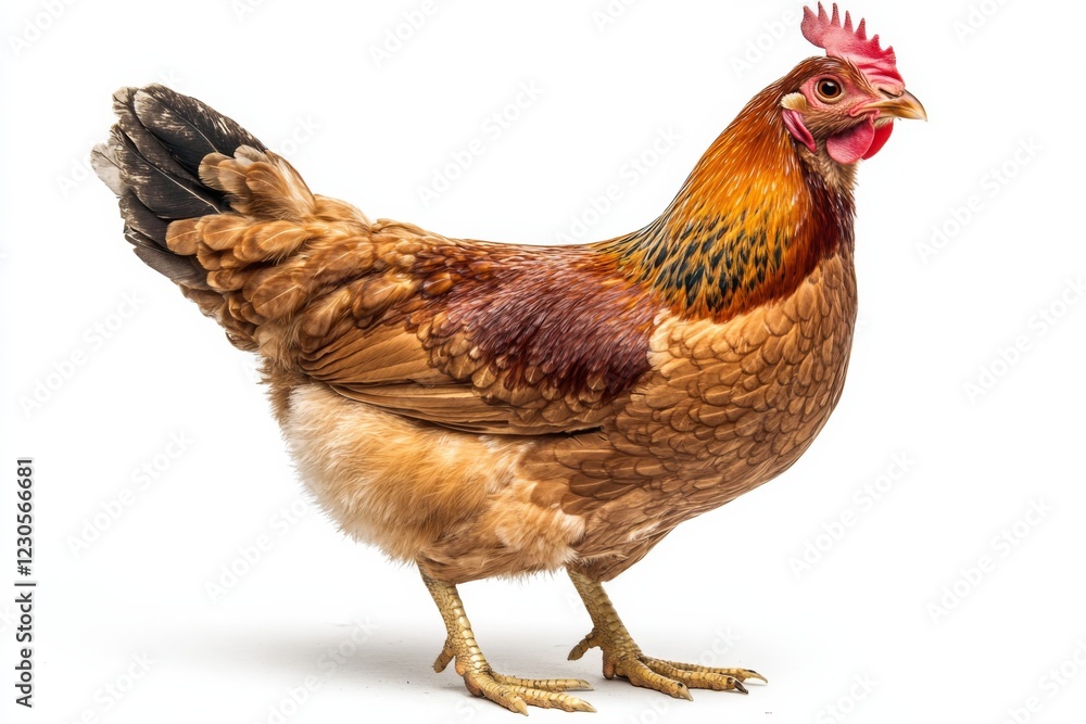 Fototapeta premium Chicken Portrait on White Background