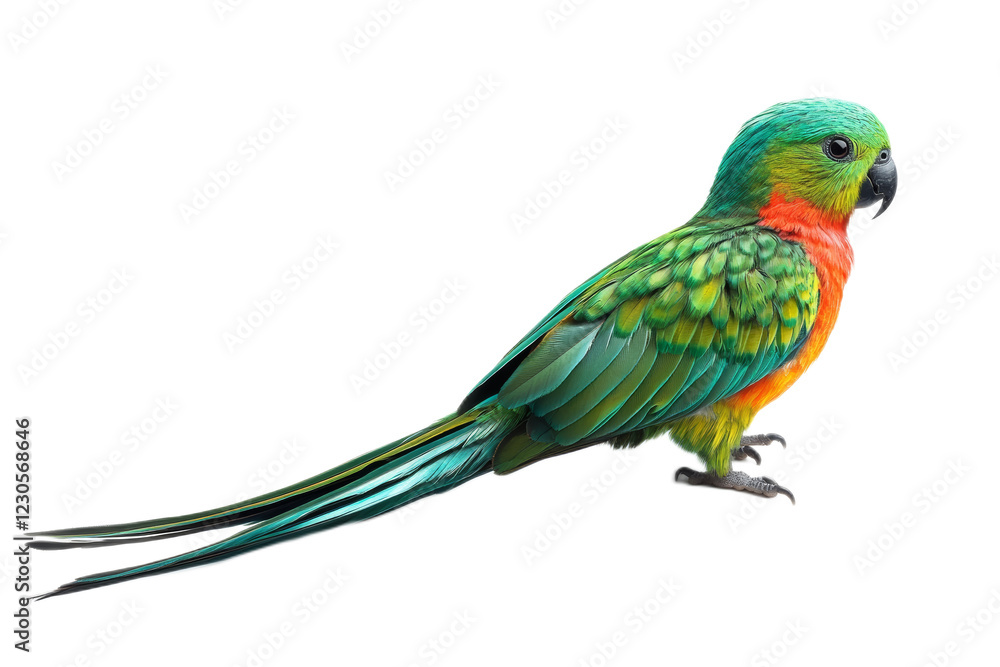 Obraz premium Vibrant Parrot with Colorful Plumage on Transparent Background
