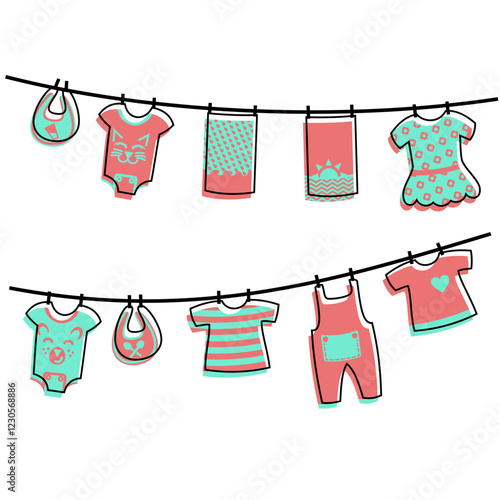 baby clothes on clothesline