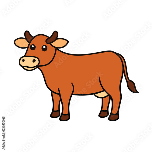 Funny cow vector art illustration