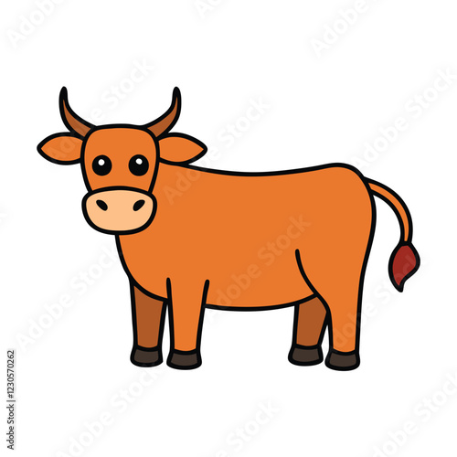 Funny cow vector art illustration