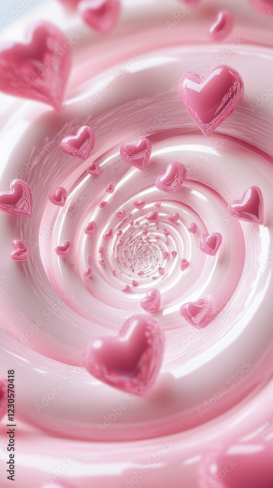 A Swirling Vortex Of Pink Hearts, A Dreamy, Romantic Image Perfect For Valentine'S Day Or Any Romantic Occasion. The Hearts Seem To Be Floating And Disappearing Into A Pink Spiral. A Swirling Vortex Of Pink Hearts, A Dreamy, Romantic Image Perfect For Valentine'S Day Or Any Romantic Occasion. The Hearts Seem To Be Floating And Disappearing Into A Pink Spiral.