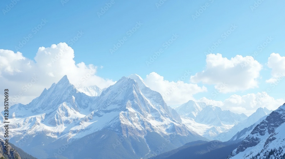 Stunning Snow-Capped Mountain Landscape Stunning Snow-Capped Mountain Landscape