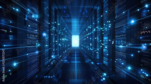 Wallpaper Mural The Alluring Allure of a Captivating Blue Line - Segment Technology Background Torontodigital.ca