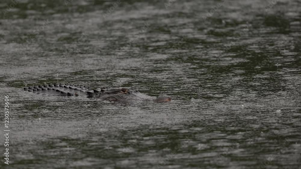 Alligator in the rain in Florida Alligator in the rain in Florida