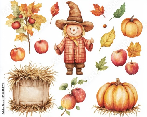 Wallpaper Mural Autumn harvest with pumpkins and apples. Torontodigital.ca