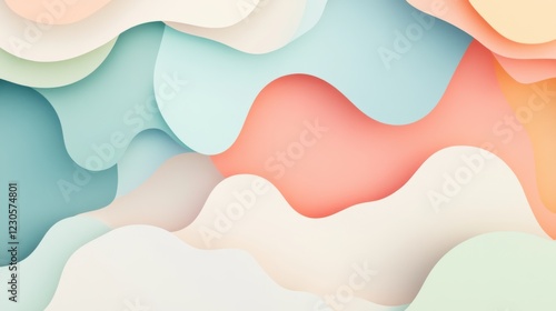 Wallpaper Mural Colorful abstract paper wave background design. Torontodigital.ca